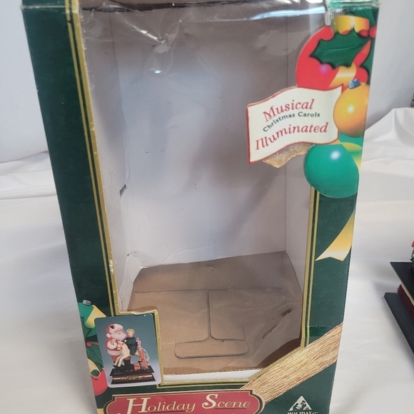 VTG 1993 Holiday Creations Xmas Lighted Musical Santa Rocking Horse Secene - Picture 9 of 16
